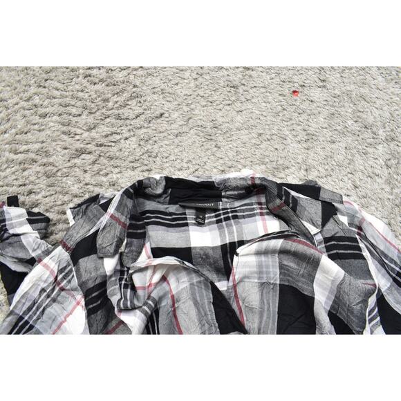 Lane Bryant Plus Size 22 Multicolor Cardigan Sweater Plaid Snap Wrap Front - Picture 7 of 9